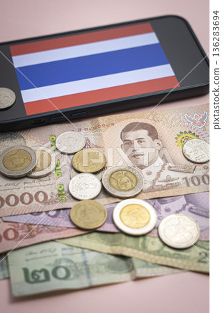 Thai currency Thai baht 136283694