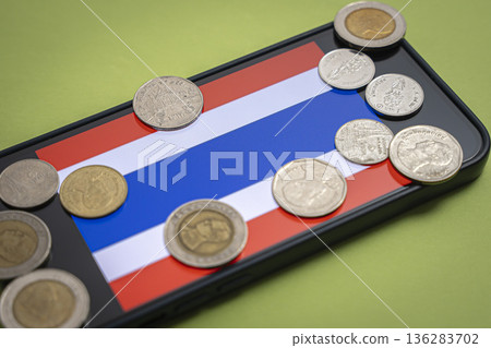 Thai currency Thai baht 136283702