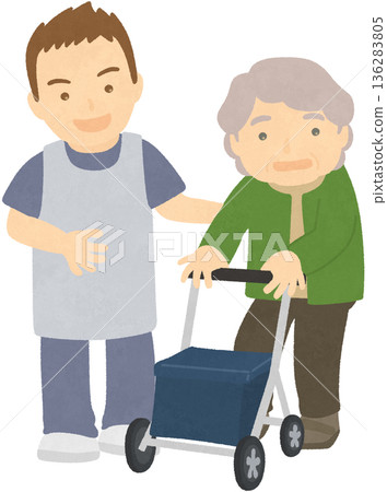 護理人員和老人 136283805