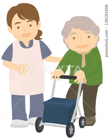 護理人員和老人 136283806