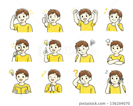 男孩臉部表情集 136284070