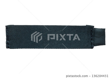 Blank black clothing tag label isolated on white background Blank black clothing tag label isolated on white background 136284431
