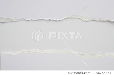White ripped paper torn edges strips on white background 136284465