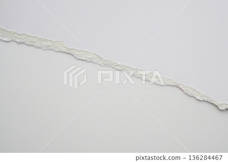 White ripped paper torn edges strips on white background White ripped paper torn edges strips on white background 136284467