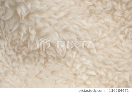Brown fluffy fur fabric wool texture background 136284471