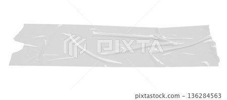 White adhesive plastic tape isolated on white background 136284563
