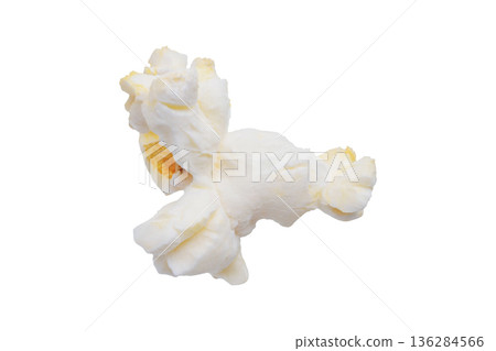 Tasty popcorn close up isolated on white background 136284566