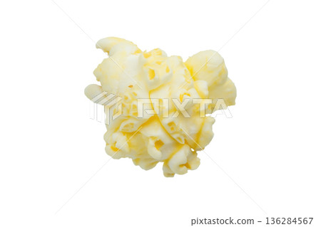 Tasty popcorn close up isolated on white background Tasty popcorn close up isolated on white background 136284567