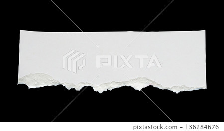 White ripped paper torn edges strips isolated on black background White ripped paper torn edges strips isolated on black background 136284676
