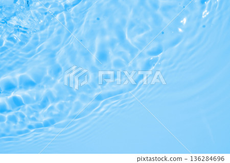 Abstract transparent water shadow surface texture natural ripple on blue background 136284696