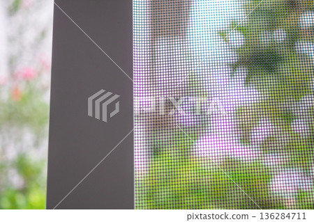 mosquito net wire screen on house window protection against insect 136284711