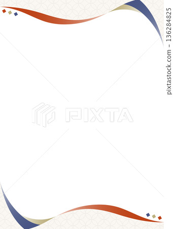 Simple design frame of curved lines, Japanese style, Shippo pattern, background, portrait orientation Simple design frame of curved lines, Japanese style, Shippo pattern, background, portrait orientation 136284825