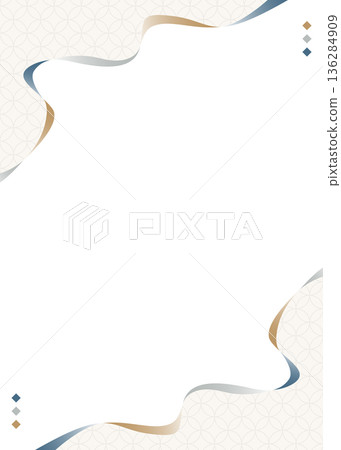 Simple design frame of curved lines, Japanese style, Shippo pattern, background, portrait orientation Simple design frame of curved lines, Japanese style, Shippo pattern, background, portrait orientation 136284909