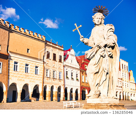 The beautiful cityscape of Telc, a world heritage site The beautiful cityscape of Telc, a world heritage site 136285046