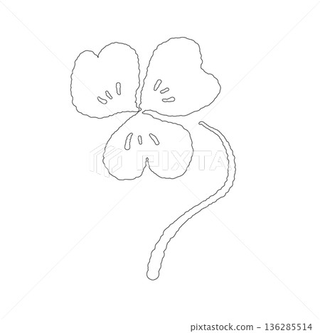 一株簡單的三葉草，葉子呈現可愛的心型。 136285514