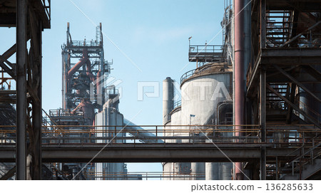 從工廠煙囪冒煙 136285633