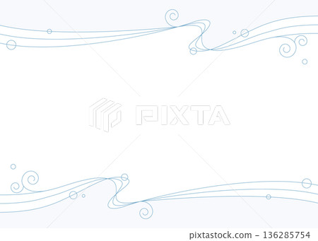 簡約設計框架，波浪，曲線背景 136285754