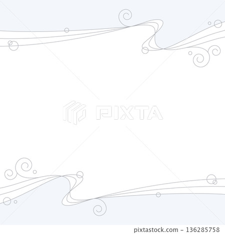 Simple design frame of curved lines, waves, background, square size 136285758