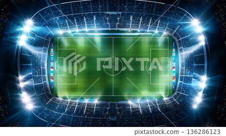 足球場的鳥瞰圖 136286123