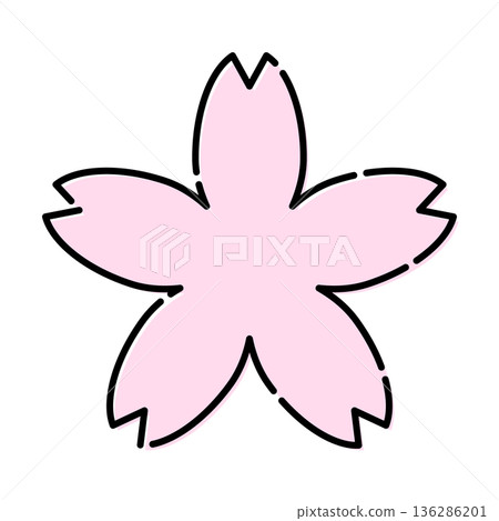 時尚復古櫻花插畫向量素材 時尚復古櫻花插畫向量素材 136286201