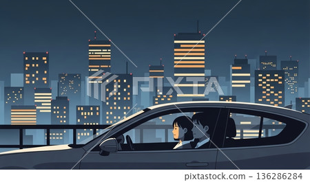 成人駕車約會，穿梭於城市夜景之中 136286284