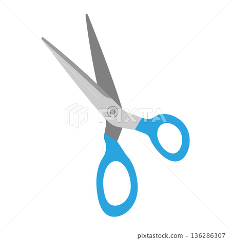 Sewing scissors. Isolated white background. Vector illustration. Hand-drawn 136286307