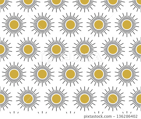 Mystical pattern. Boho Sun. Isolated white background. Vector illustration Mystical pattern. Boho Sun. Isolated white background. Vector illustration 136286402