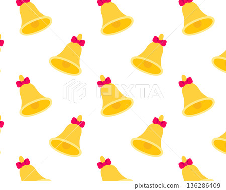 Seamless pattern. Christmas bells. Isolated white background. Vector illustration Seamless pattern. Christmas bells. Isolated white background. Vector illustration 136286409
