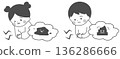 兒童腹瀉和便秘的症狀（單色） 136286666
