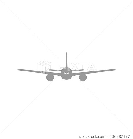 airplane icon in black color airplane icon in black color 136287157
