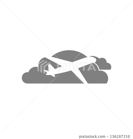 flat in black and white mobile application airplane flat in black and white mobile application airplane 136287158