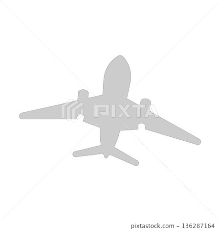 flat in black and white mobile application airplane 136287164