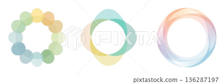 柔和抽象戒指套裝(3個)| 永續循環PNG材質 柔和抽象戒指套裝(3個)| 永續循環PNG材質 136287197