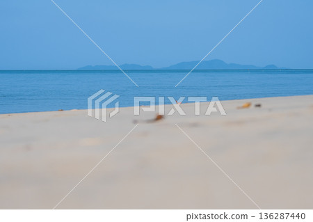 Minimal Blue Seascape with Soft Sandy Foreground 136287440