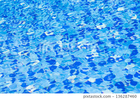 Abstract Blue Water Texture with Ripples and Reflections 136287460