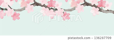 櫻花橫幅背景插圖。適用於春季活動、促銷、賞櫻、畢業典禮、入口、裝飾邊框設計材料。 櫻花橫幅背景插圖。適用於春季活動、促銷、賞櫻、畢業典禮、入口、裝飾邊框設計材料。 136287709