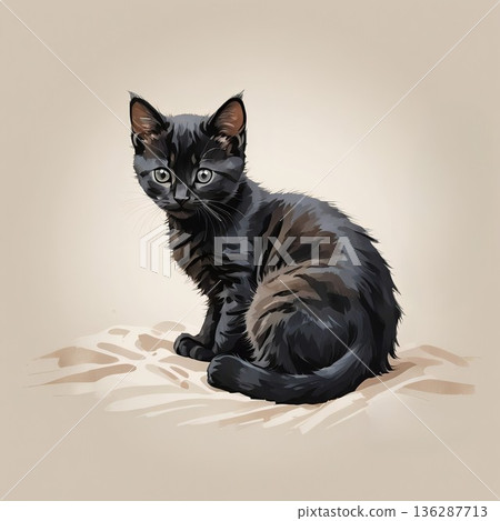 可愛的孟買小貓坐著 136287713