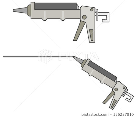 A caulking gun for construction work, used for waterproofing and adhesive sealing in DIY projects. A caulking gun for construction work, used for waterproofing and adhesive sealing in DIY projects. 136287810