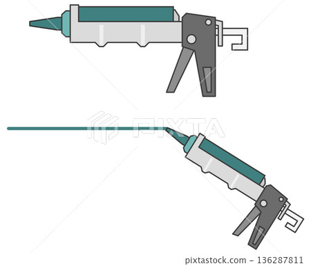 A caulking gun for construction work, used for waterproofing and adhesive sealing in DIY projects. 136287811