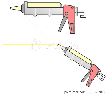 用於建築工程的填縫槍，也用於 DIY 專案中的防水和黏合密封。 136287812