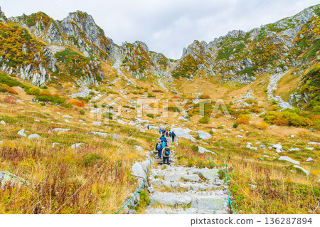 Autumn in the Central Alps: Autumn leaves at Senjojiki Cirque Autumn in the Central Alps: Autumn leaves at Senjojiki Cirque 136287894