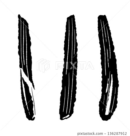 烹飪中使用的香茅粗莖和基部的示意圖 136287912