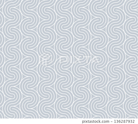 The geometric pattern with wavy lines. Seamless vector background. White gray . Simple lattice graphic design 136287932