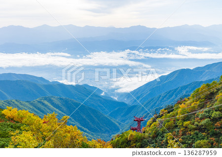 中阿爾卑斯山的秋天:千丈嶋冰鬥的秋葉 中阿爾卑斯山的秋天:千丈嶋冰鬥的秋葉 136287959
