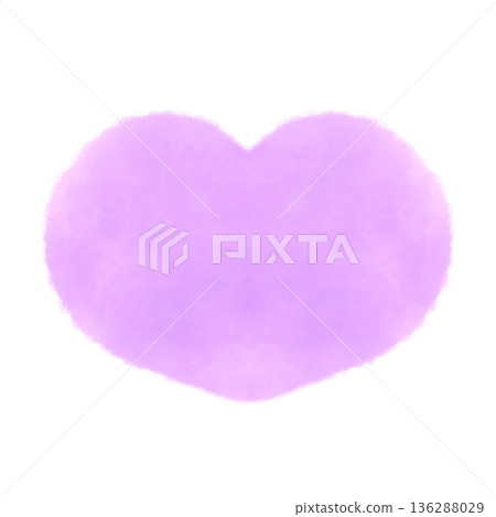 Cute purple heart symbol watercolor illustration Cute purple heart symbol watercolor illustration 136288029