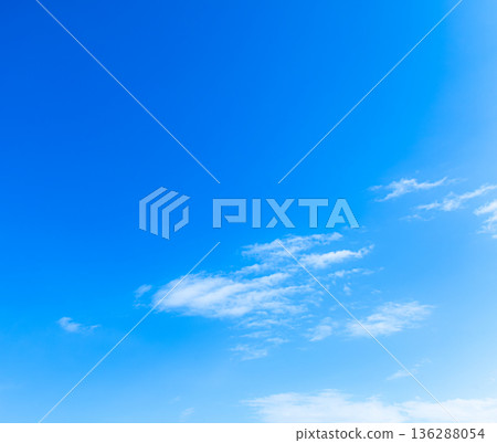 A simple landscape of blue sky and clouds 136288054