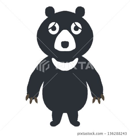 Illustration of a bear with a troubled face 136288243