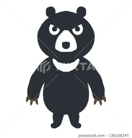 Illustration of a bear with an angry expression Illustration of a bear with an angry expression 136288245
