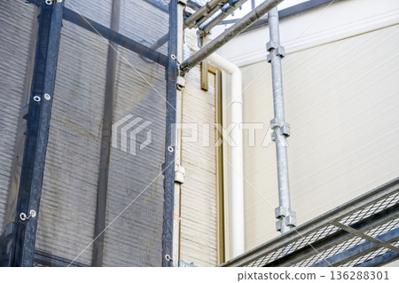 Exterior wall repair work for detached houses, exterior wall covering method, downspouts Exterior wall repair work for detached houses, exterior wall covering method, downspouts 136288301