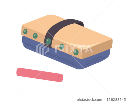 Chalkboard eraser without main lines 136288345